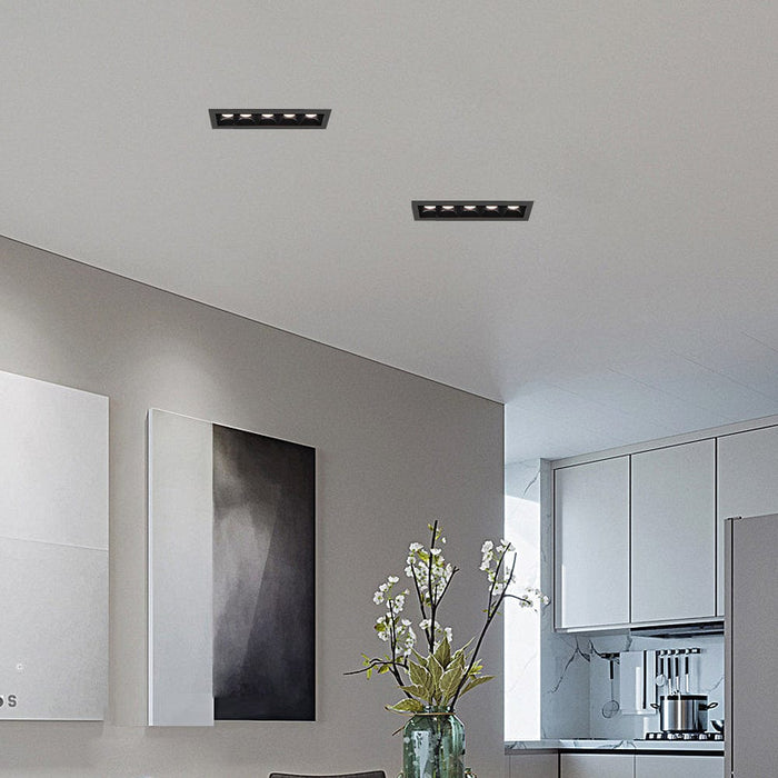 Modern LED Linear Recessed Ceiling Downlight. 1/2/5/10/15-Light