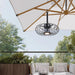 15 in. Black Gazebo Fan with Light, Small Outdoor Ceiling Fan with Light and Remote, Indoor Caged Waterproof Dimmable Outdoor Patio Fans-7-ErisView