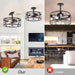 15 in. Caged Bladeless Ceiling Fan with Lights and Remote, Black Industrial Flush Mount Ceiling Fan Light Fixture for Bedroom Kitchen Living Room-4-ErisView