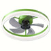 15 in. Green LED Ceiling Fan with Remote, Modern Dimmable Ceiling Fan for Bedroom-ErisView