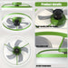 15 in. Green LED Ceiling Fan with Remote, Modern Dimmable Ceiling Fan for Bedroom-ErisView