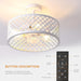 15 in. White Caged Ceiling Fan with Light, Modern Industrial Ceiling Fans Remote Control Fan, Semi Flush Mount Ceiling Fan for Kitchen Bedroom Living Room -2-ErisView
