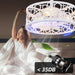 15 in. White Round Caged Ceiling Fan with Lights and Remote, Small Retro Farmhouse Flush Mount Bladeless Ceiling Fan Light Fixture for Bedroom Kitchen-6-ErisView