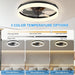 15.7 in. Low Profile Flush Mount Ceiling Fan with Remote, Black Bedroom Ceiling Fans with Lights, Bladeless Modern Ceiling Fan, Living Room Fan-13-ErisView