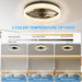 15.7 in. Low Profile Flush Mount Ceiling Fan with Remote, Black Bedroom Ceiling Fans with Lights, Bladeless Modern Ceiling Fan, Living Room Fan-2-ErisView