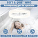 15.7 in. Modern Ceiling Fan Flush Mount, Ceiling Fan on Low Ceiling with Lights and Remote, Dimmable Bladeless LED Fan Light, White Chandelier Fan Light-3-ErisView