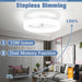 15.7 in. Modern Ceiling Fan Flush Mount, Ceiling Fan on Low Ceiling with Lights and Remote, Dimmable Bladeless LED Fan Light, White Chandelier Fan Light-5-ErisView