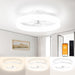 15.7 in. Modern Ceiling Fan Flush Mount, Ceiling Fan on Low Ceiling with Lights and Remote, Dimmable Bladeless LED Fan Light, White Chandelier Fan Light-1-ErisView
