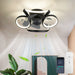 15.7 in. Smart Geometric Bladeless Ceiling Fan with Light and Remote Control, Dimmable LED Ceiling Fan for Kitchen Bedroom Living Room-Black-ErisView