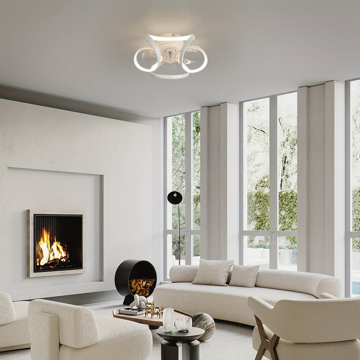 15.7 in. Smart Geometric Bladeless Ceiling Fan with Light and Remote Control, Dimmable LED Ceiling Fan for Kitchen Bedroom Living Room-ErisView