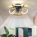 15.7 in. Smart Geometric Bladeless Ceiling Fan with Light and Remote Control, Dimmable LED Ceiling Fan for Kitchen Bedroom Living Room-Gold-ErisView