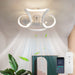 15.7 in. Smart Geometric Bladeless Ceiling Fan with Light and Remote Control, Dimmable LED Ceiling Fan for Kitchen Bedroom Living Room-White-ErisView