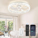 15.7 in. White Small Ceiling Fan with Low Profile Light and Remote, Flush Mount Reversible Dimmable Noiseless Ceiling Fan for Bedroom-7-ErisView