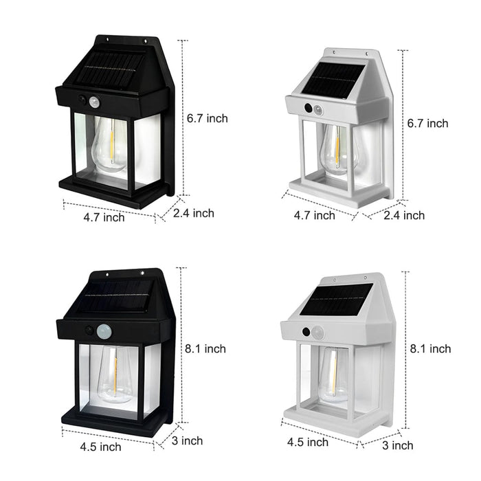 Waterproof Tungsten Bulb Intelligent Three Modes Modern Solar Wall Lights
