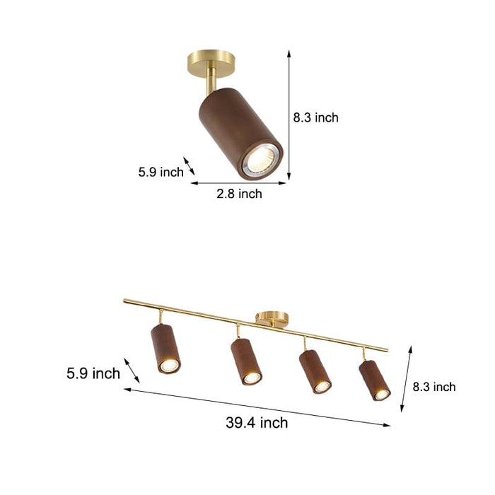 Adjustable 1/4 Lights Three Step Dimming Japanese-Style Ceiling Spotlights