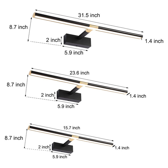 1-Light Retractable Long Strip LED Vanity Lights Bathroom Lighting