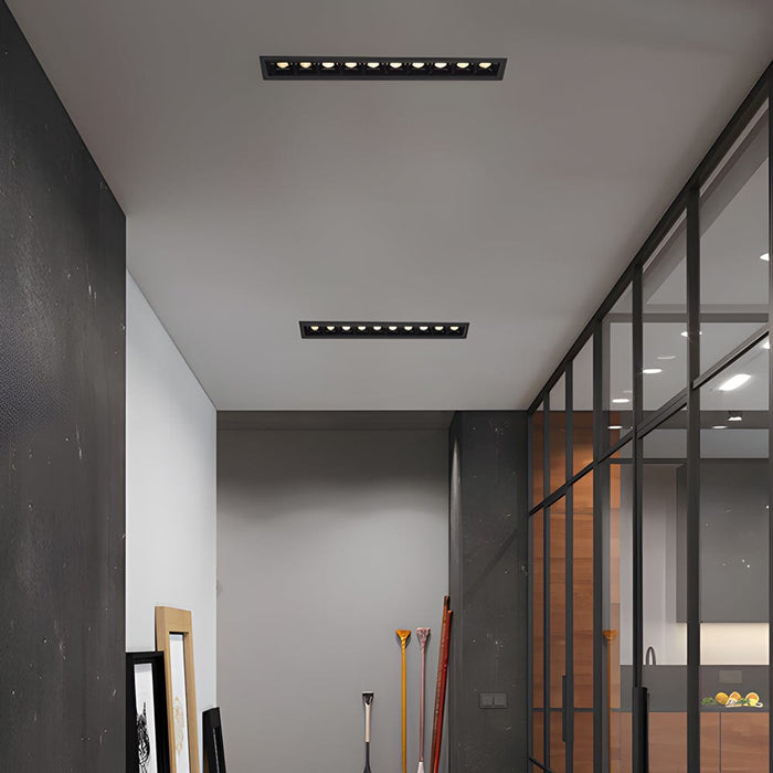 Modern LED Linear Recessed Ceiling Downlight. 1/2/5/10/15-Light