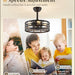 16 in. Black Caged Outdoor Ceiling Fans with Light and Remote, Outdoor Bladeless Fandelier Ceiling Fan Light Fixtures-3-ErisView