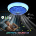 16 in. Black Low Profile Ceiling Fan and Light Remote, Small Modern Flush Mount Bladeless Ceiling Fan, Round Dimmable Reversible Ceiling Fan for Bedroom-14-ErisView