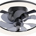 16 in. Black Low Profile Ceiling Fan and Light Remote, Small Modern Flush Mount Bladeless Ceiling Fan, Round Dimmable Reversible Ceiling Fan for Bedroom-1-ErisView