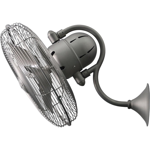 16 in. Outdoor Wall Fan with Remote Control, 3 Metal Blade Fan with Cage, Brushed Nickel Ceiling Fan-1-ErisView
