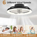 16 in. White Ceiling Fan, Bladeless Modern Ceiling Fans with Lights and Remote, Low Profile Fandelier Flush Mount and Light for Bedroom-13-ErisView