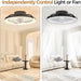 16 in. White Ceiling Fan, Bladeless Modern Ceiling Fans with Lights and Remote, Low Profile Fandelier Flush Mount and Light for Bedroom-16-ErisView
