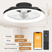 16 in. White Ceiling Fan, Bladeless Modern Ceiling Fans with Lights and Remote, Low Profile Fandelier Flush Mount and Light for Bedroom-18-ErisView