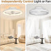 16 in. White Ceiling Fan, Bladeless Modern Ceiling Fans with Lights and Remote, Low Profile Fandelier Flush Mount and Light for Bedroom-7-ErisView