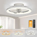 16 in. White Ceiling Fan, Bladeless Modern Ceiling Fans with Lights and Remote, Low Profile Fandelier Flush Mount and Light for Bedroom-1-ErisView