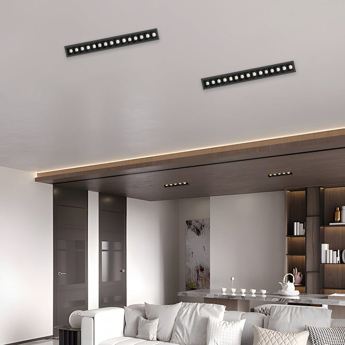 Modern LED Linear Recessed Ceiling Downlight. 1/2/5/10/15-Light