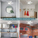 16.5 in. Bedroom Ceiling Fans with Lights, White Screw Ceiling Fans Light with Remote, Dimmable Small Ceiling Fan for Garage Bathroom Bedroom Kitchen -12-ErisView