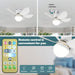 16.5 in. Bedroom Ceiling Fans with Lights, White Screw Ceiling Fans Light with Remote, Dimmable Small Ceiling Fan for Garage Bathroom Bedroom Kitchen -3-ErisView