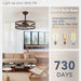 16.5 in. Caged Ceiling Fan with Light, Bladeless Industrial Rustic Farmhouse Ceiling Fans, Remote Control Fan, Metal Blade Fan Light Fixtures-12-ErisView