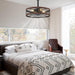 16.5 in. Caged Ceiling Fan with Light, Bladeless Industrial Rustic Farmhouse Ceiling Fans, Remote Control Fan, Metal Blade Fan Light Fixtures-14-ErisView