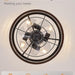 16.5 in. Caged Ceiling Fan with Light, Bladeless Industrial Rustic Farmhouse Ceiling Fans, Remote Control Fan, Metal Blade Fan Light Fixtures-4-ErisView