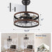 16.5 in. Caged Ceiling Fan with Light, Bladeless Industrial Rustic Farmhouse Ceiling Fans, Remote Control Fan, Metal Blade Fan Light Fixtures-6-ErisView