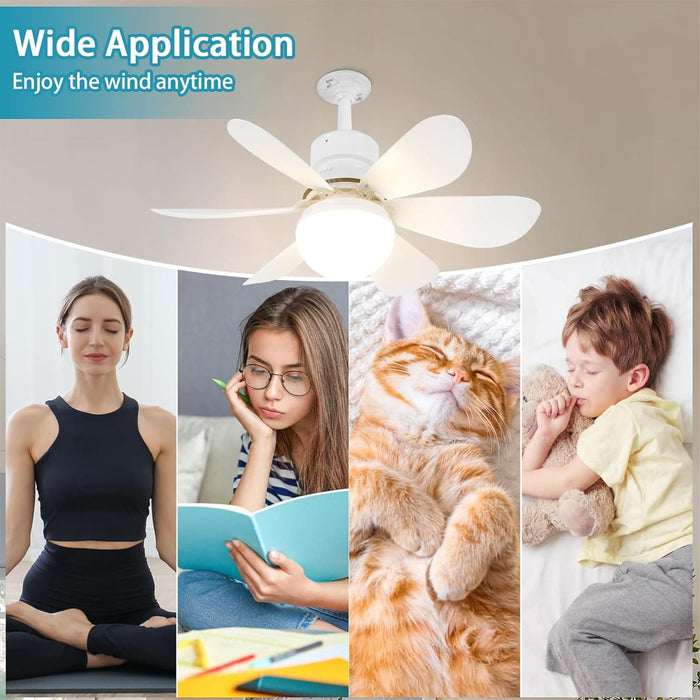 16.5 in. Screw In Small Ceiling Fan with Light for Living Room Bedroom, Dimmable Socket Fan Light with Remote-7-ErisView