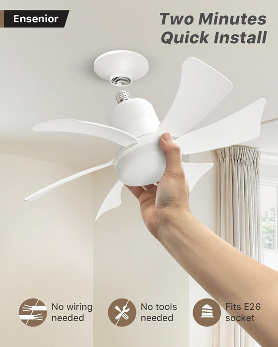 16.5 in. Socket Fan Light with Remote, Dimmable Socket Ceiling Fan for Bedroom Kitchen Living Room Fan-2-ErisView