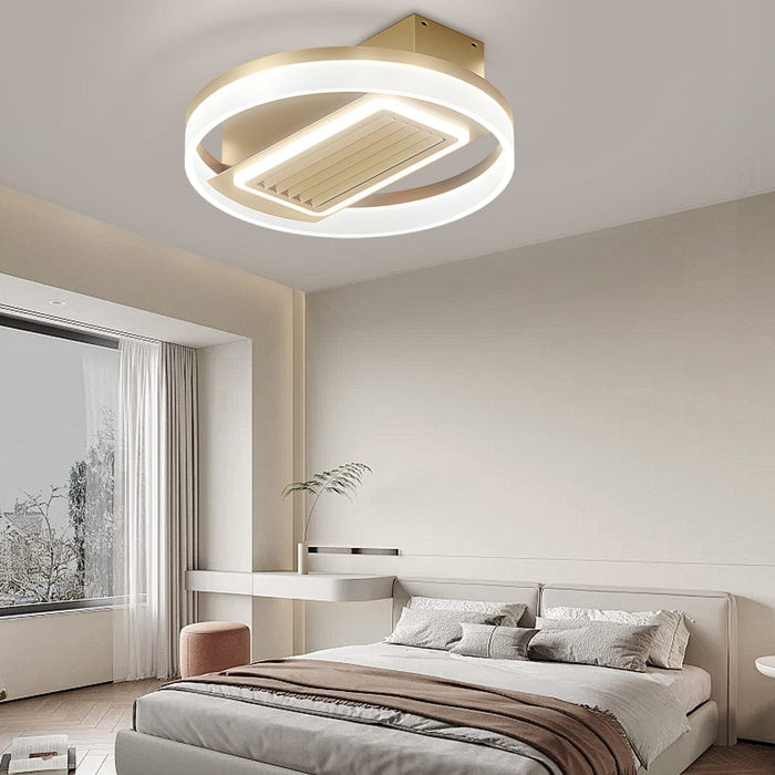 19.7 In. Nordic 6 Speeds Bladeless Ceiling Fan with LED Light. Remote Control