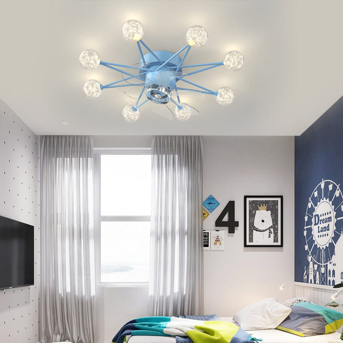 Stars Creative Balls 360° Shake Head 3 Step Dimming Modern Ceiling Fans