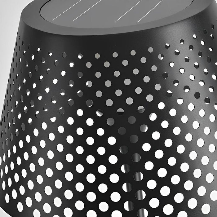 67'' Mesh Stainless Steel Perforated Outdoor Floor Lamp Solar Powered Standing Lamp