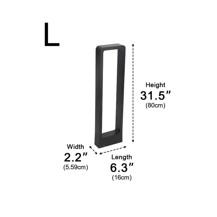 Minimalist Outdoor Garden Post Lamp - Waterproof LED Landscape Lighting / Pathway Light