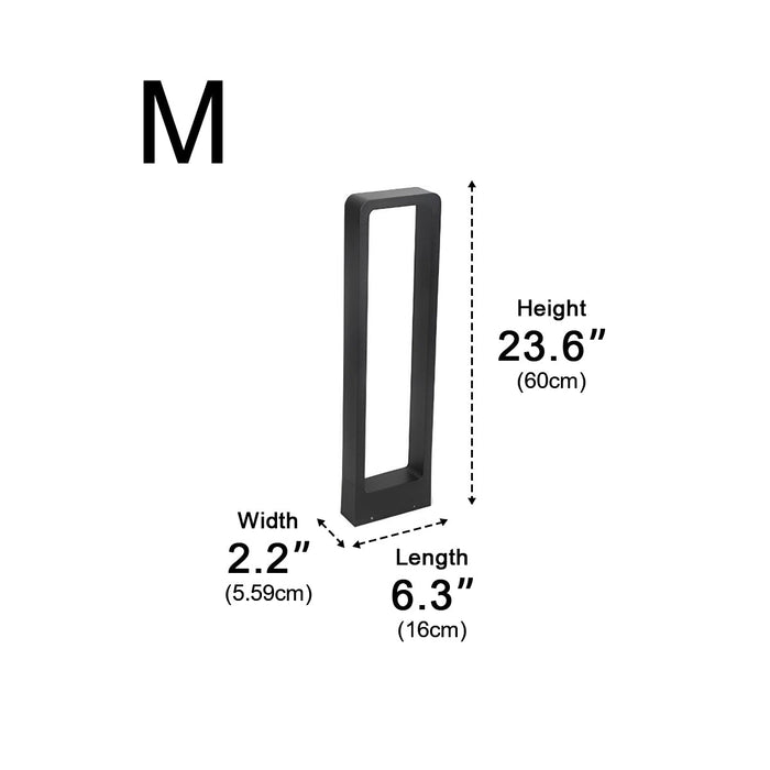 Minimalist Outdoor Garden Post Lamp - Waterproof LED Landscape Lighting / Pathway Light