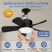 17 in. Socket Fan Light with Remote, Black Small Dimmable Ceiling Fans, Indoor Outdoor Reversible Ceiling Fan, Small Kitchen Ceiling Fan-2-ErisView