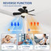 17 in. Socket Fan Light with Remote, Black Small Dimmable Ceiling Fans, Indoor Outdoor Reversible Ceiling Fan, Small Kitchen Ceiling Fan-4-ErisView