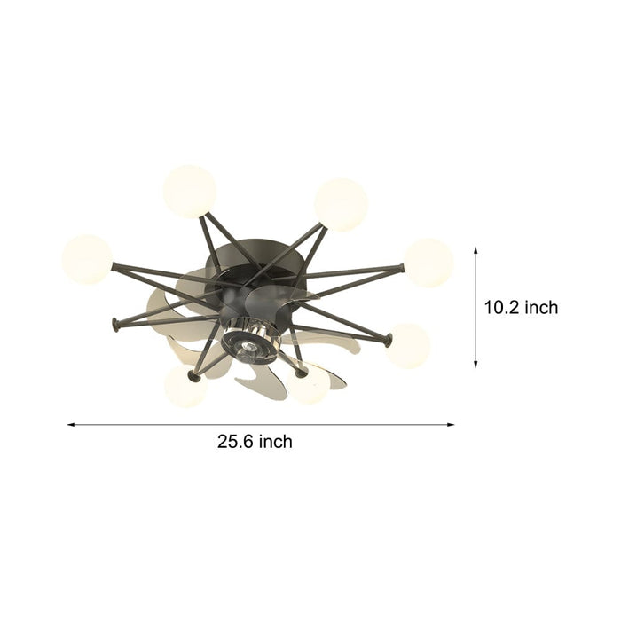 Stars Creative Balls 360° Shake Head 3 Step Dimming Modern Ceiling Fans