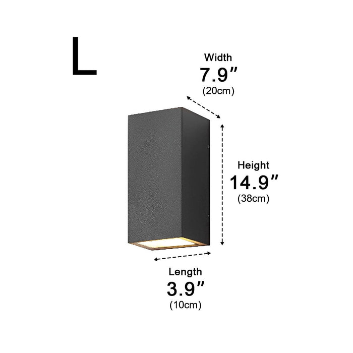 Rectangular Waterproof Up/Down Solar LED Wall Sconce - Modern Outdoor Accent Lighting, Energy Efficient