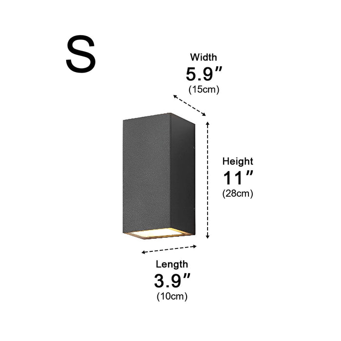 Rectangular Waterproof Up/Down Solar LED Wall Sconce - Modern Outdoor Accent Lighting, Energy Efficient