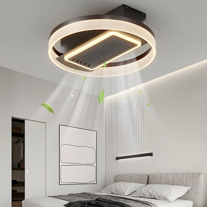 19.7 In. Nordic 6 Speeds Bladeless Ceiling Fan with LED Light. Remote Control
